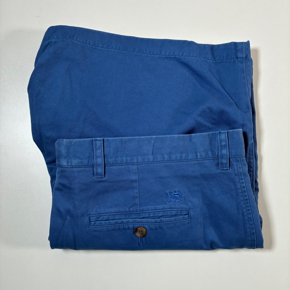 Southern Tide Shorts 40 7" Blue Skipjack Pima Cotton Modal Chino Flat Front